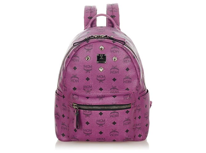 MCM Purple Visetos Stark Leather Backpack Pony-style  display picture 1