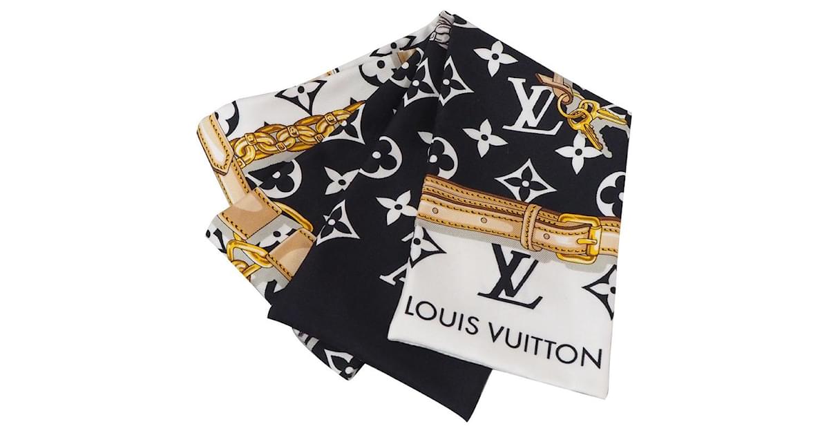 Occasion] LOUIS VUITTON Louis Vuitton Bando Monogram Twilly Écharpe Bande  De Cheveux Accessoire De Cheveux Soie Beige Marron foncé ref.367149 - Joli  Closet