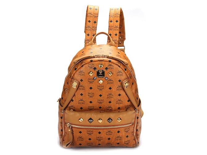 orange mcm backpack