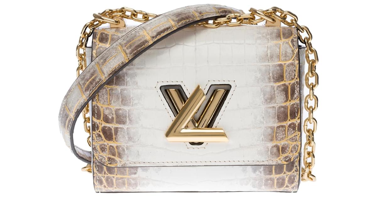 Excepcional y precioso bolso Louis Vuitton Mini en piel de cocodrilo Niloticus blanca! Blanco exoticos ref.369987 - Joli Closet