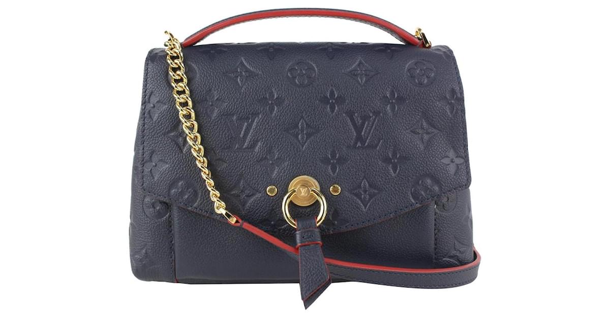 Autre Marque Louis Vuitton Navy Blue Red Leather Monogram Empreinte Blanche  BB Chain Bag ref.371177 - Joli Closet