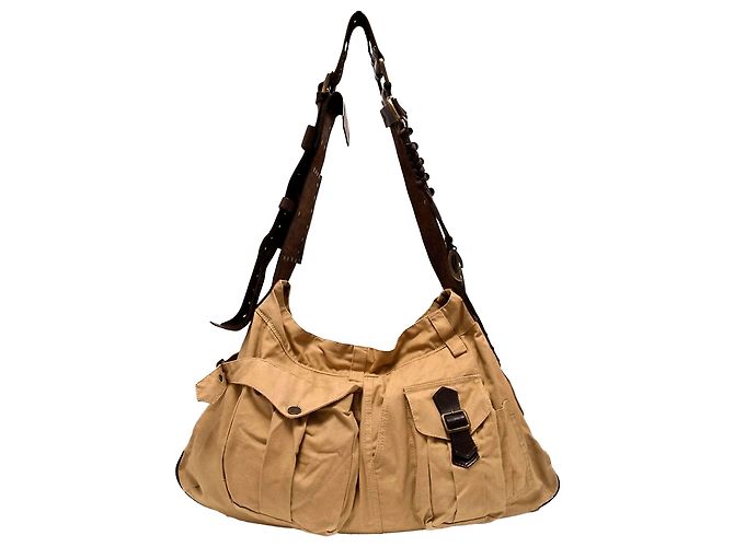 Sac Bandoulière Dolce & Gabbana En Toile Et Cuir - Beige/Marron, Logo, Taille Small - Neuf Avec étiquettes