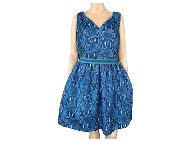 open lace back dress Pinko Blue Knitted Stretch Dress - BOPF