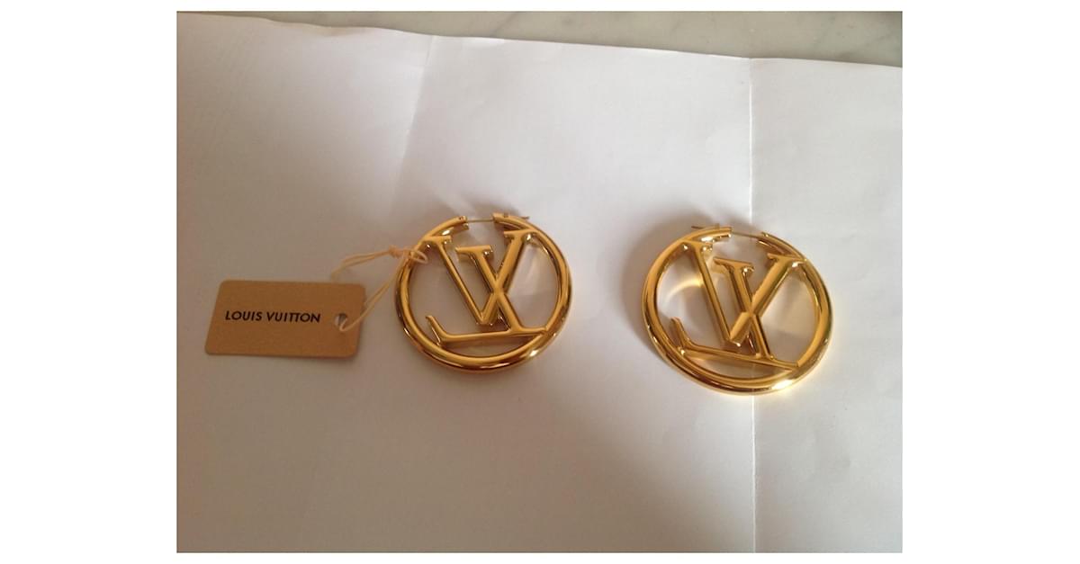 Louis Vuitton, Jewelry, Nwt Lv Iconic Earrings Gold Metal