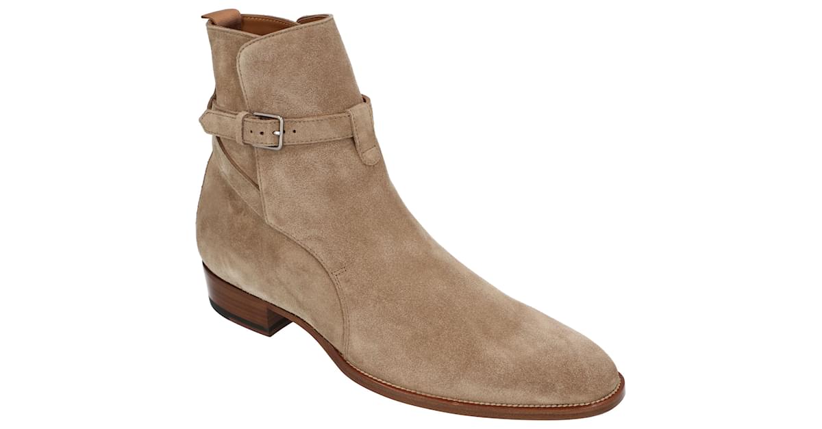 Saint Laurent Wyatt Jodhpur Boot Tobacco Suede