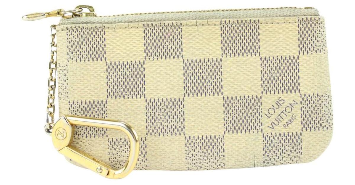 Louis Vuitton Damier Azur Pochette Cles Key Pouch Keychain ref.373245 -  Joli Closet