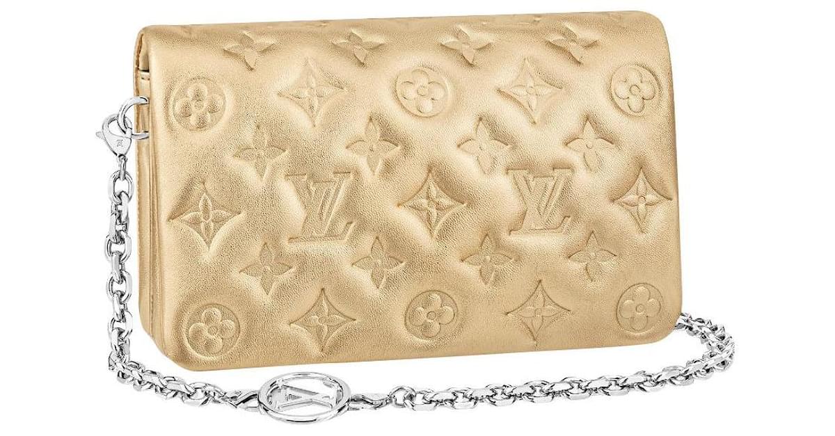 Louis Vuitton Pochette Coussin Mint/Yellow in Lambskin with Silver-tone - US