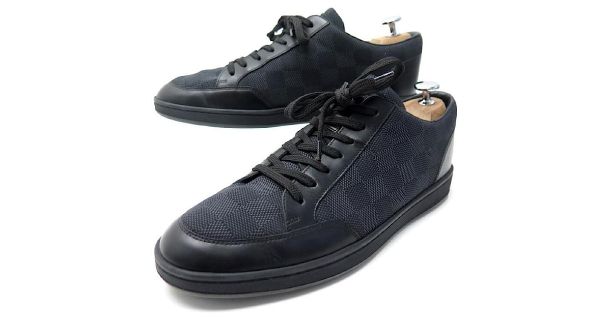 Louis Vuitton Black Damier Graphite Pattern Leather Sneakers UK 7 | 8