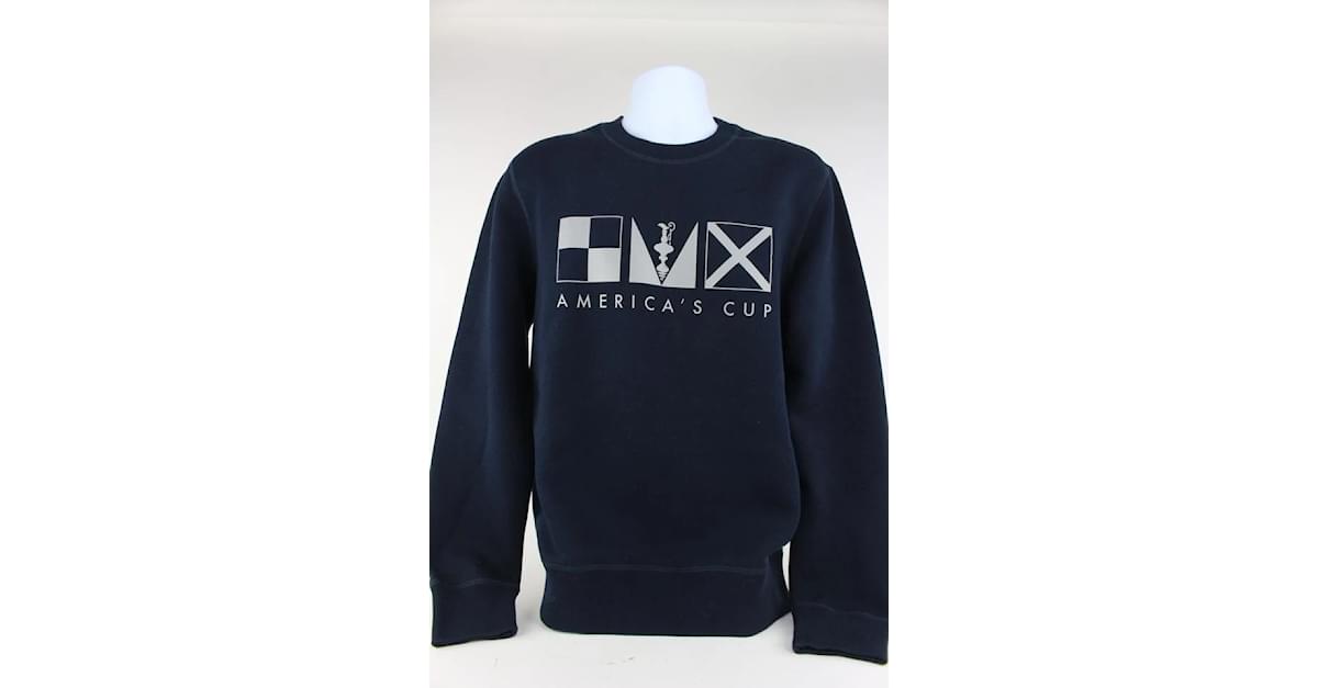 Louis Vuitton Men's Large Navy Blue LV America's Cup Crewneck Sweater 928lv65