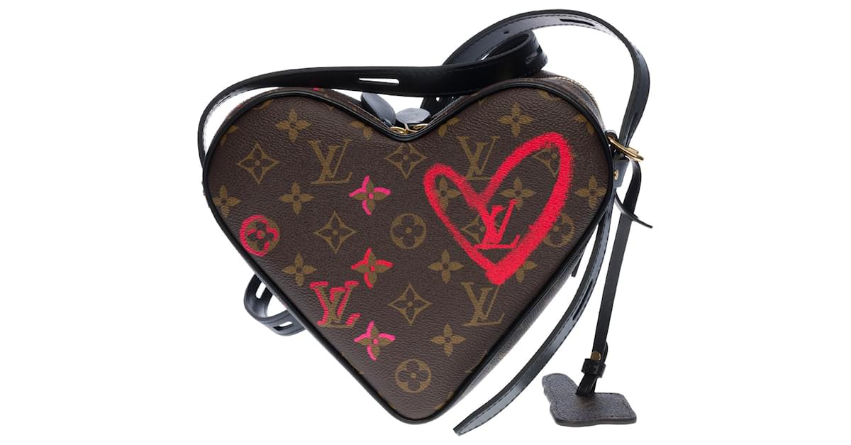 LOUIS VUITTON Sac Coeur Heart Monogram Canvas Crossbody Bag Brown - 10