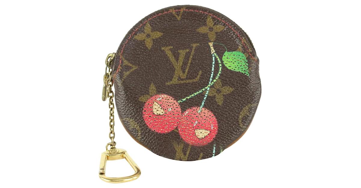 Louis Vuitton Monedero redondo Takashi Murakami Cherries Porte Monnaie  Cuero ref.379006 - Joli Closet