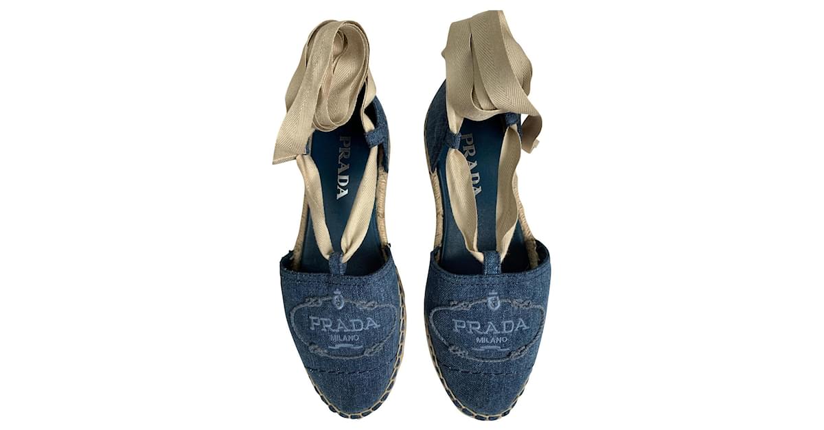 prada blue espadrilles