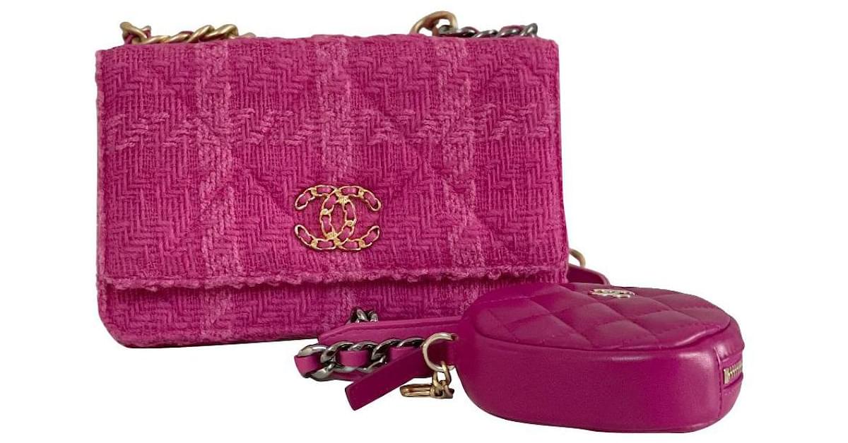 Chanel 19 WOC with coin purse Pink Tweed ref.380421
