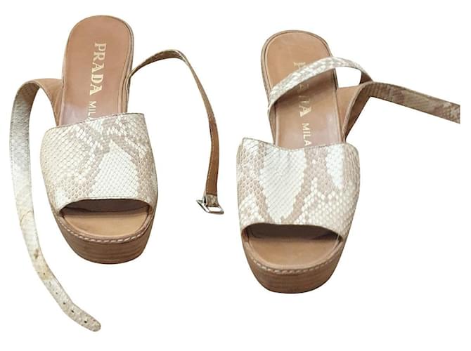 Vintage Prada animalier sandals Multiple colors Leather Python ref.380453 -  Joli Closet