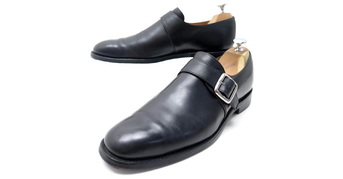 CHURCH S ABINGTON SHOES 8F 42 SHOES BLACK LEATHER LOAFERS ref