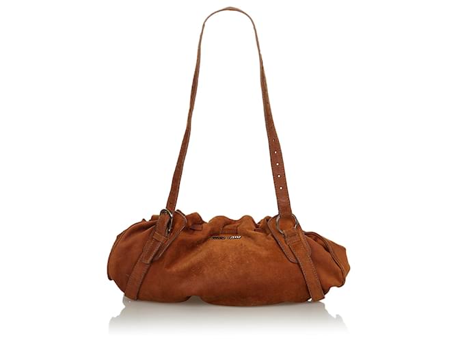 Miu Miu Brown Suede Shoulder Bag ○ Labellov ○ Buy and Sell