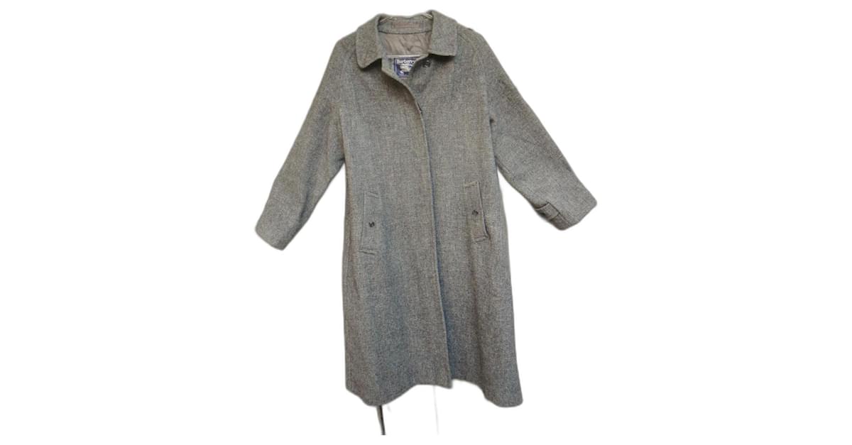 vintage Burberry coat in Harris Tweed size 40/42 Grey ref.387498