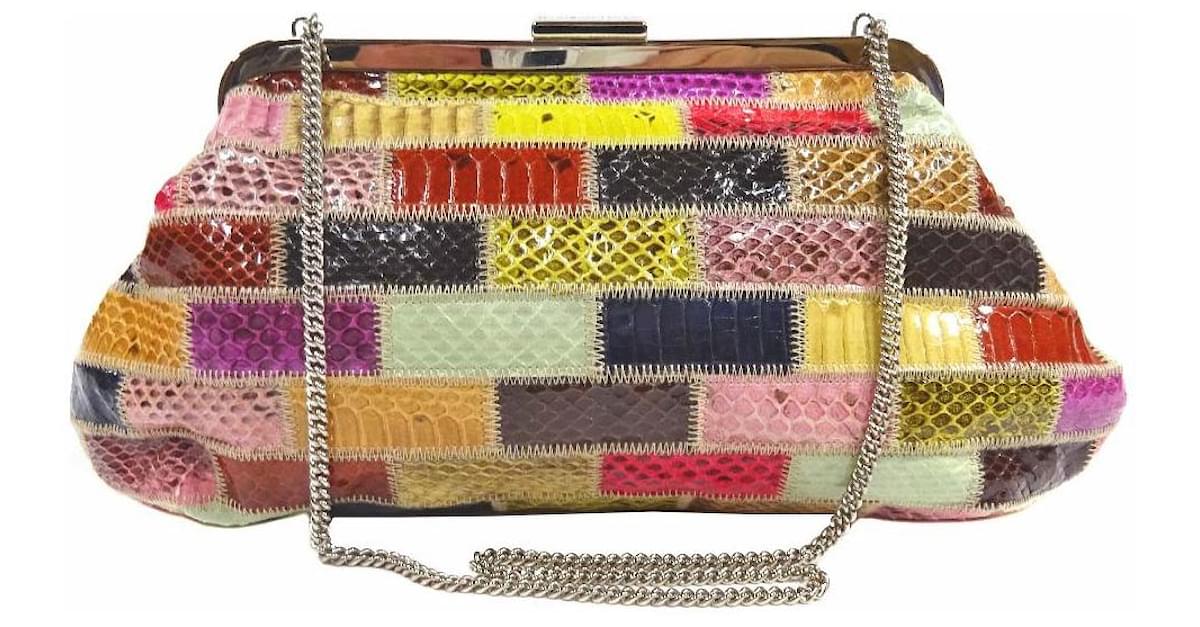 Used] DOLCE & GABBANA Dolce & Gabbana Patchwork Gamaguchi Chain Shoulder Bag  Women's Multicolor Leather BP1270 Multiple colors  - Joli Closet