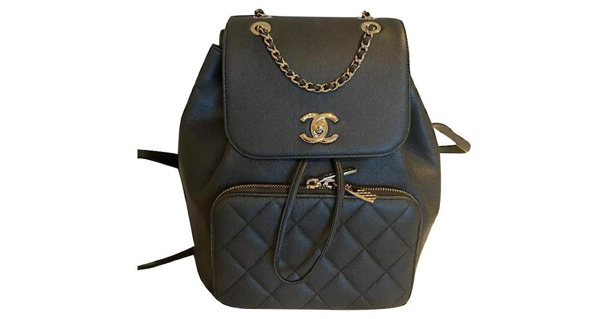 Chanel Backpack Black Leather ref.389109