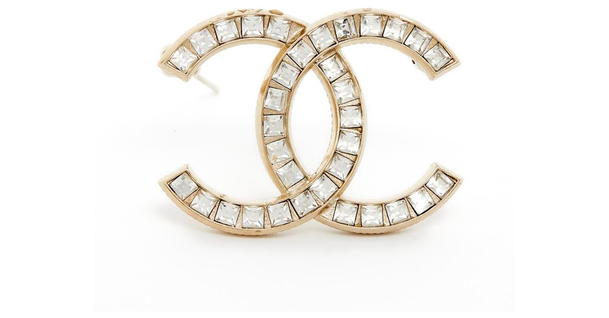Chanel GOLDEN CC SQUARE RHINESTHONES M Metal ref.390163 - Joli Closet
