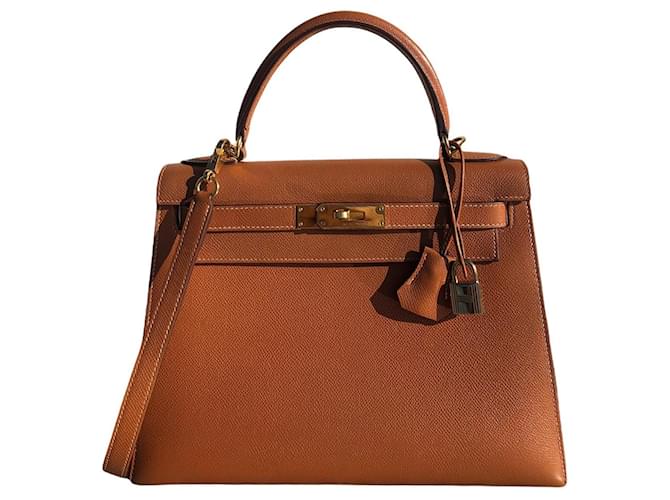 Hermès hermes kelly 28 Sellier Espom Gold Brown Leather