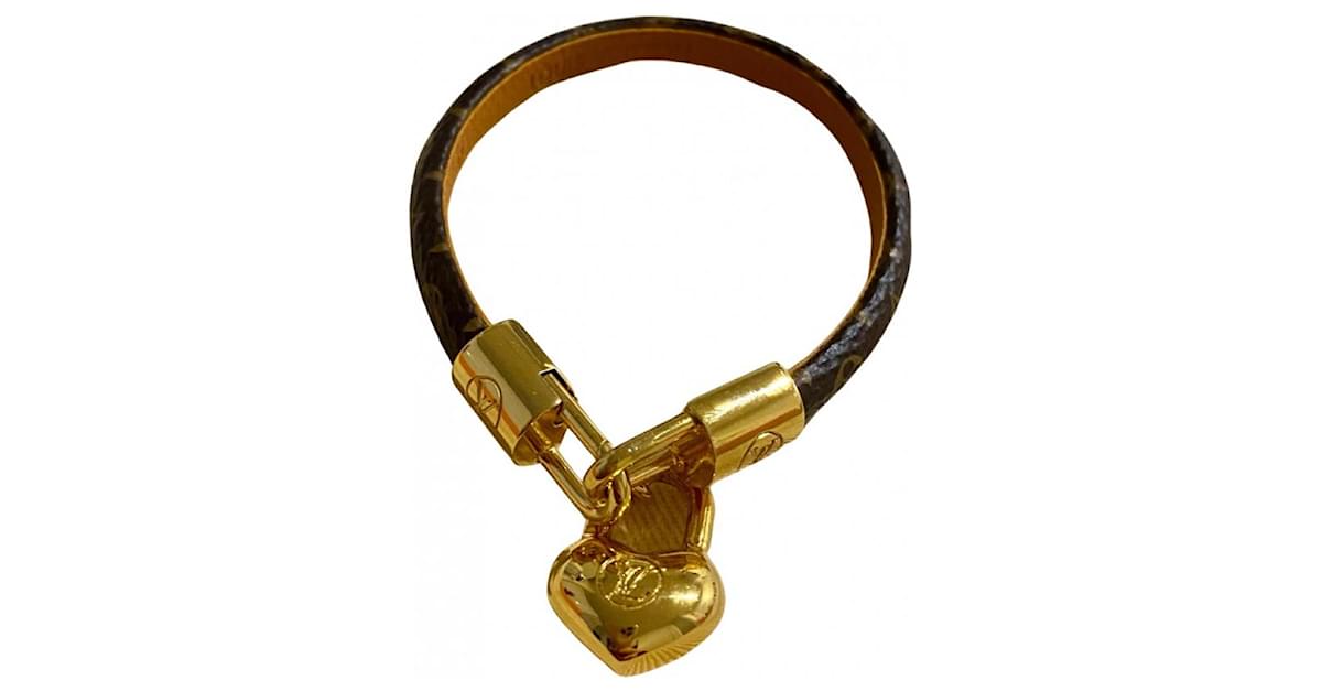 Louis Vuitton Crazy In Lock Canvas Charm Bracelet - Brown, Gold