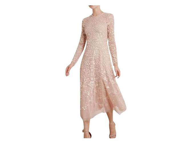 needle & thread rosmund sequin ballerina dress size 14 piowder pink (Sold)  - Joli Closet