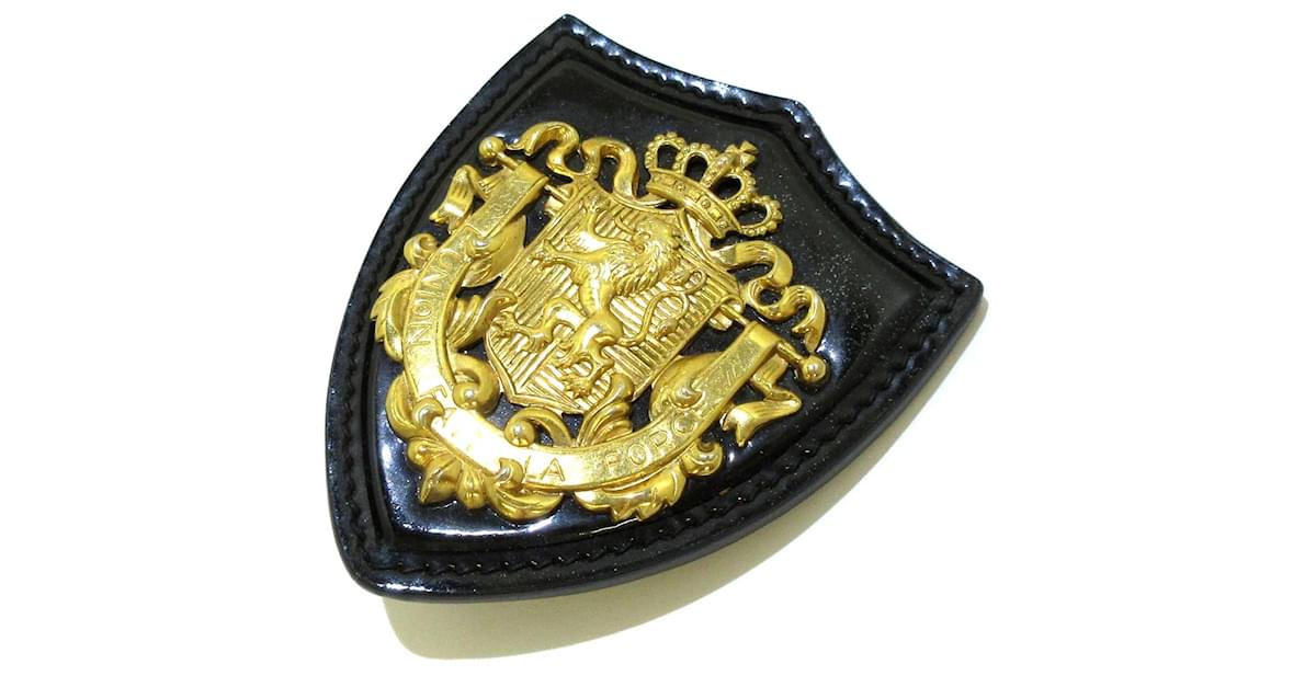 最終決算 ref.392920 Leather Black Brooch Miu Miu - Closet Joli アクセサリー