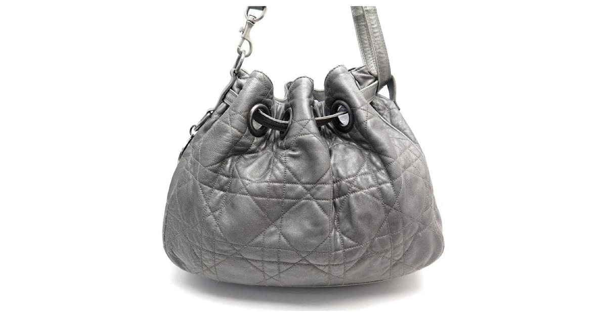 Christian Dior Cannage Drawstring Bucket Bag - Metallic Bucket Bags,  Handbags - CHR327736