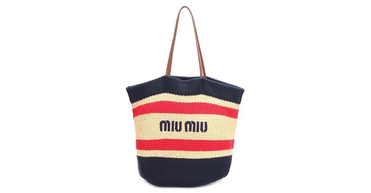 Miu miu raffia discount bag