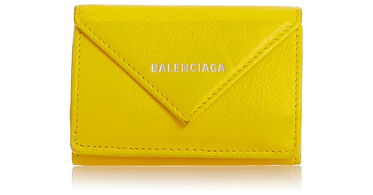 Balenciaga yellow wallet online