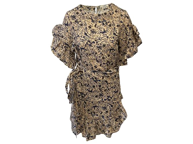 toile Isabel Marant Delicia Wrap Dress in Multicolor Linen (Sold) - Joli  Closet
