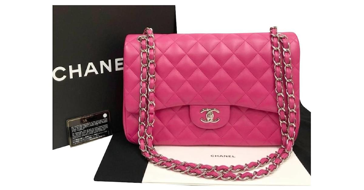Chanel Pink Jumbo Timeless Classic flap bag Leather ref.400241