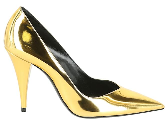 Saint Laurent Décolleté in pelle con tacco alto Kiki D'oro