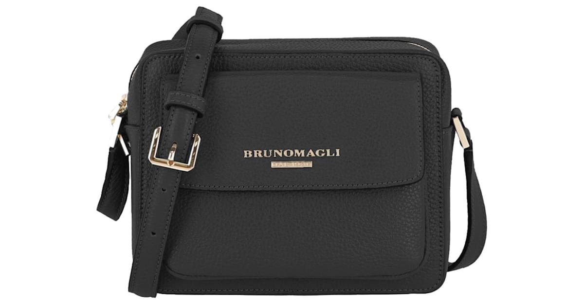 Bruno Magli Pebbled Leather Insignia Camera Bag Black ref.404221