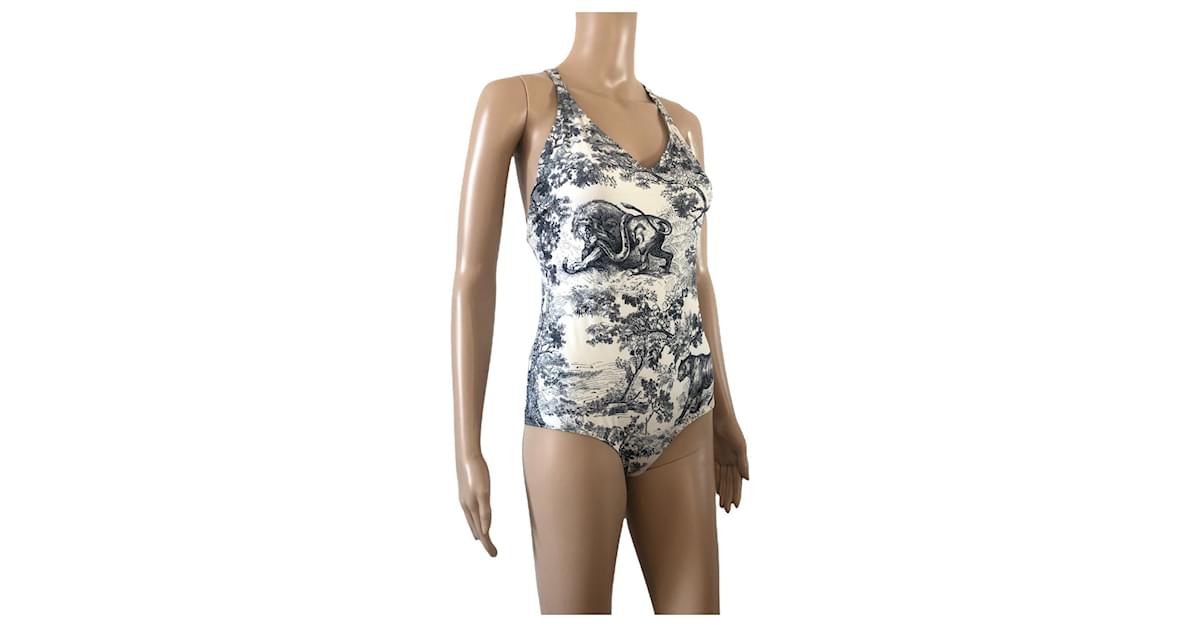 Dior Toile de Jouy Swimsuit Blue Polyamide ref.406843 - Joli Closet