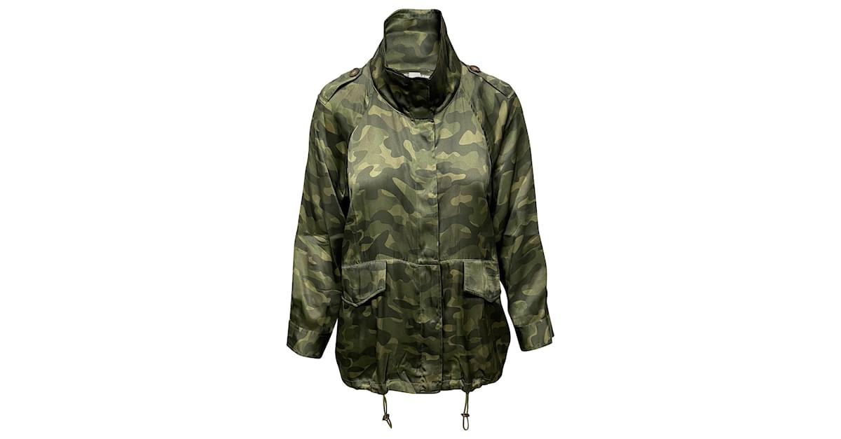 Autre Marque Cami NYC Quinn Camo Jacket in Green Silk ref.407789