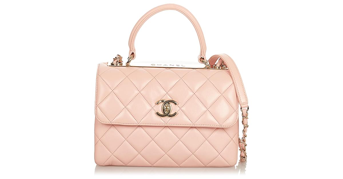 Trendy cc top handle leather handbag Chanel Pink in Leather - 36008555