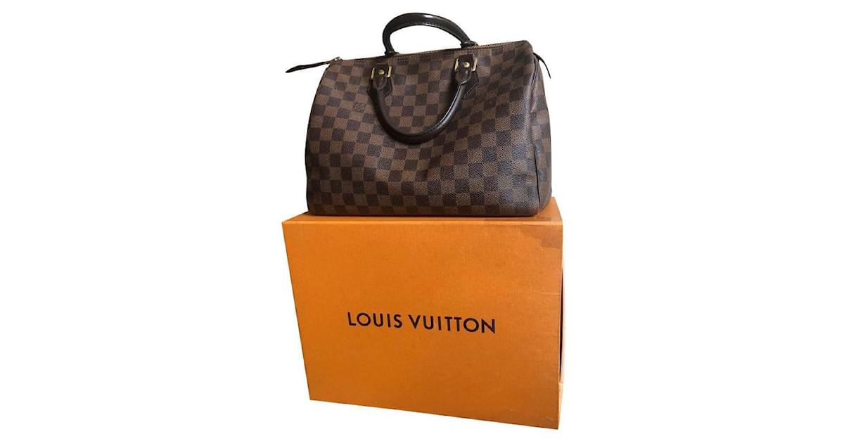 Louis Vuitton Speddy bag 30 Dark brown Leather ref.408662 - Joli Closet