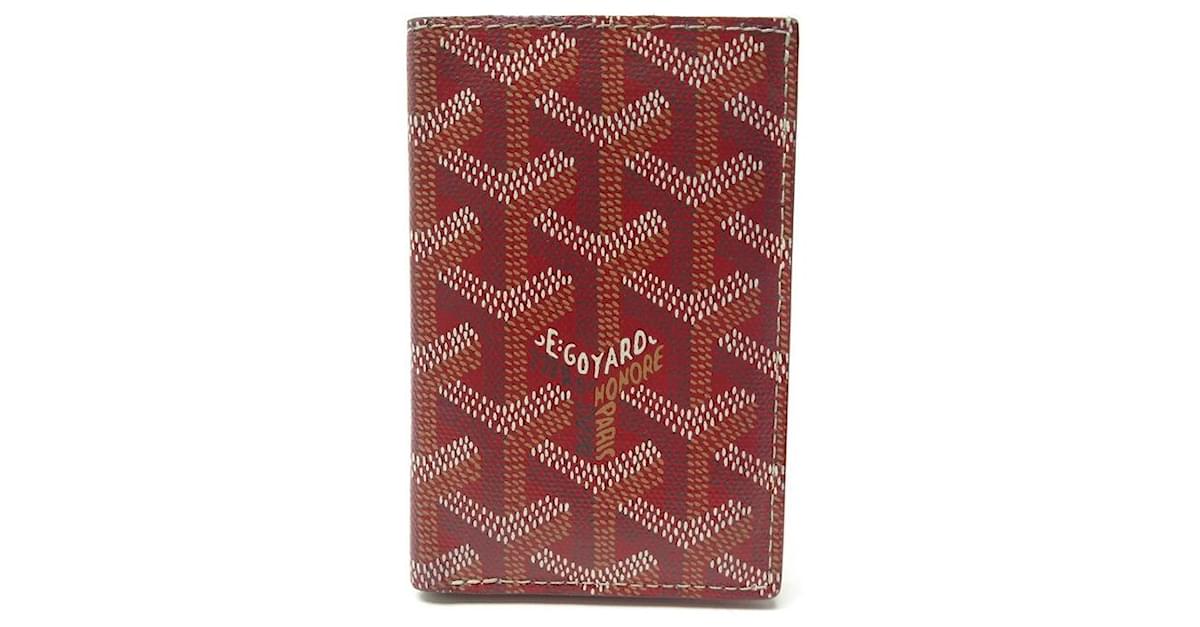 GOYARD SAINT PIERRE CARD HOLDER IN CANVAS & RED LEATHER + CARD HOLDER BOX  ref.411235 - Joli Closet