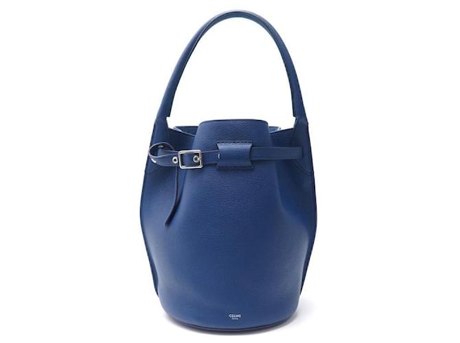 Céline NEW CELINE BUCKET BIG BAG SMALL BLUE LEATHER + HAND BAG