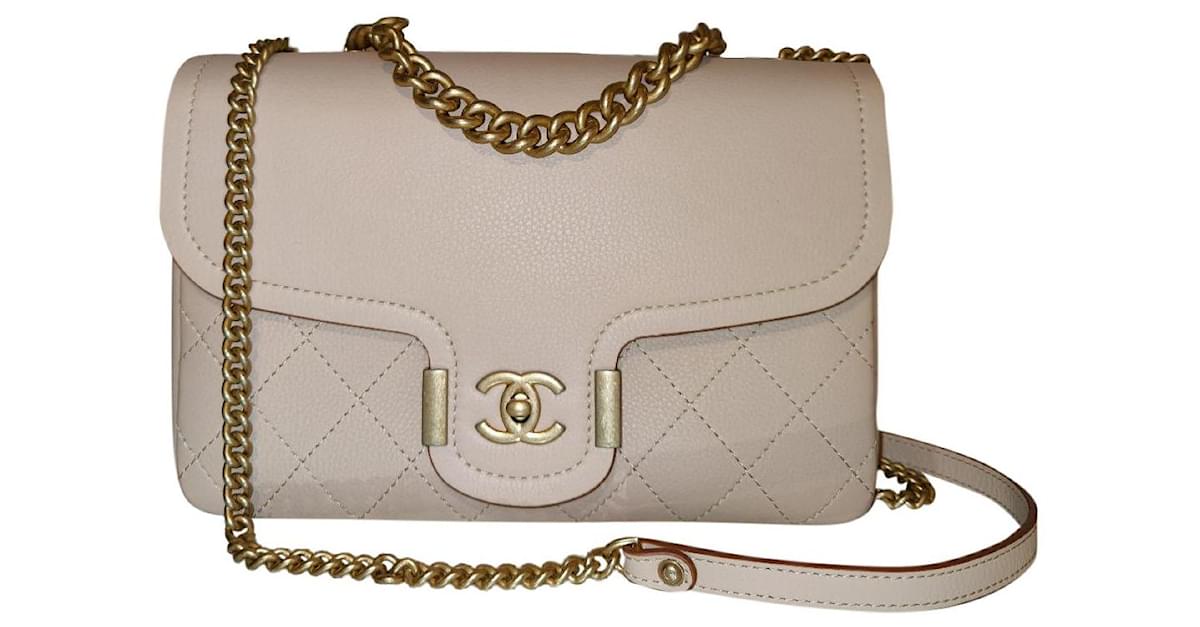 CHANEL Grained Calfskin Archi Chic Flap Ivory 635292  FASHIONPHILE