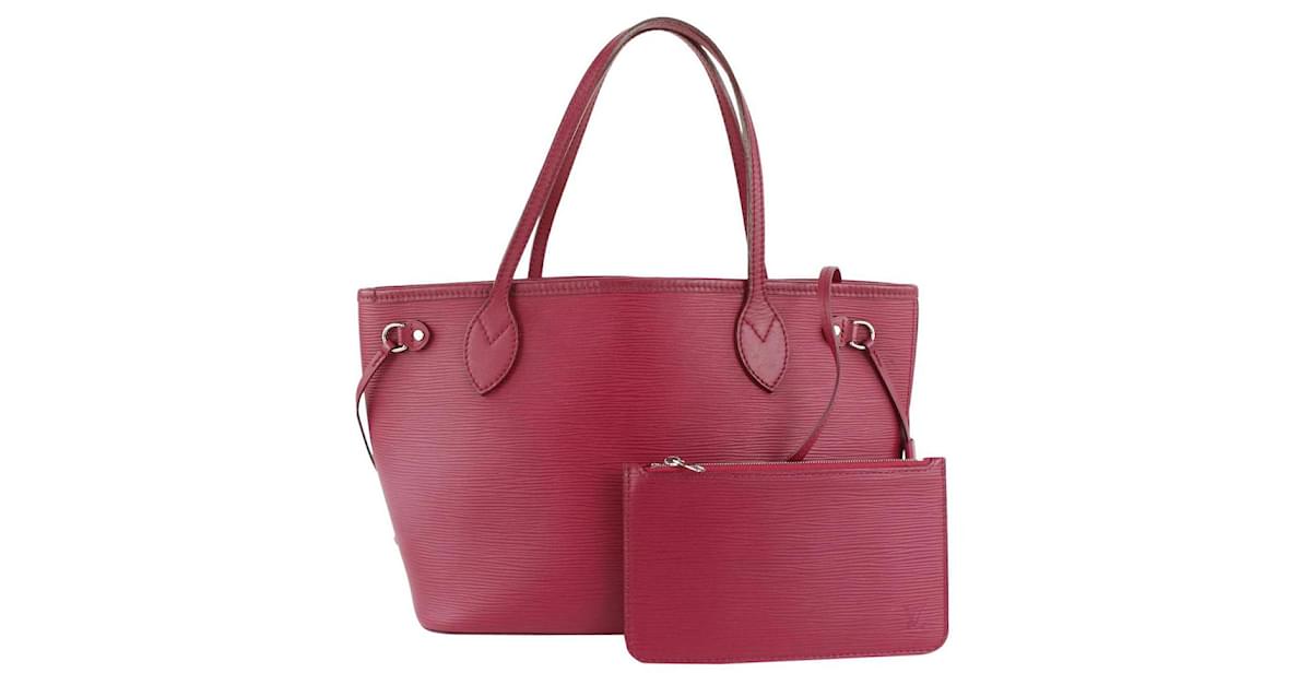 Louis Vuitton Fuchsia Epi Neverfull PM with Pouch Tote 860287