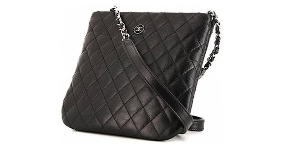 CHANEL, Bags, Euc Chanel Uniform Belt Shoulder Crossbody Bag Lambskin  Black 3 Way Silver