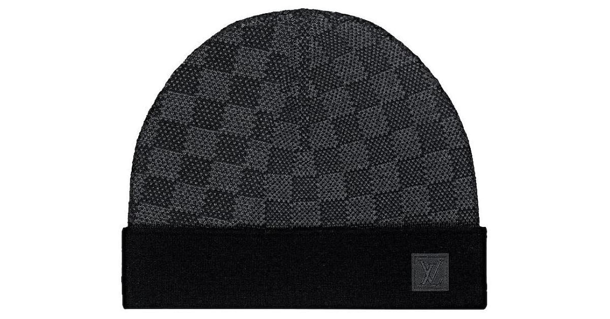 Louis Vuitton LV Petit damier hat NM Dark grey Wool ref.414087