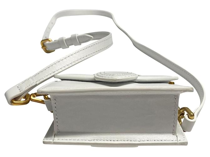 Jacquemus Le Petit Bambino Mini Bag in White Leather ref.414309 Joli