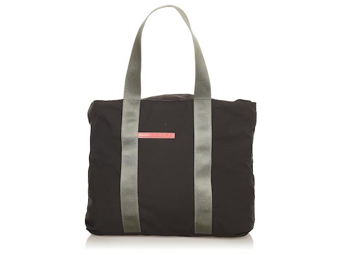 Prada Black Sports Nylon Tote Bag Grey Cloth Cloth ref.JC414945