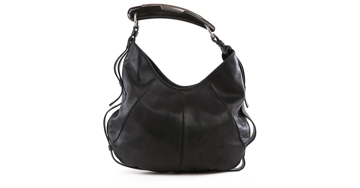 pre-loved] Yves Saint Laurent Horn Handle Shoulder Bag - black