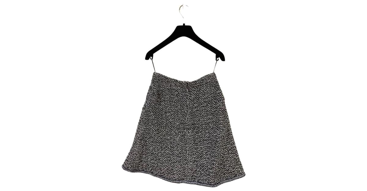 Black and white outlet tweed skirt - jolani