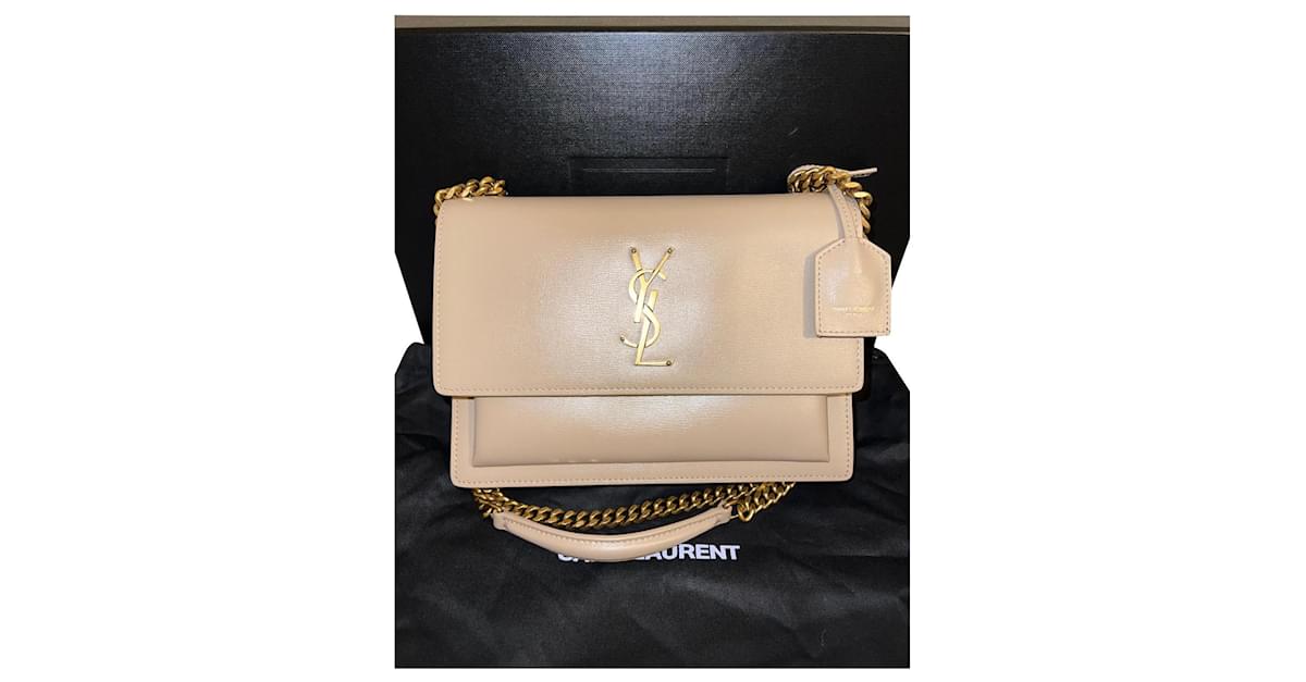 Sunset leather handbag Saint Laurent Beige in Leather - 35614319